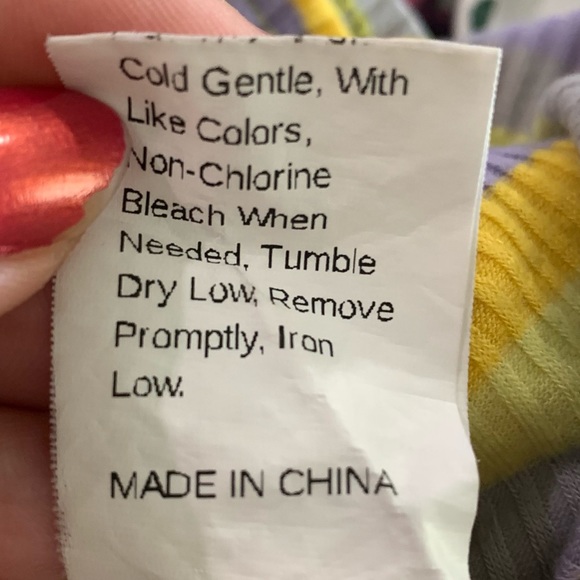 SHEIN Striped Cropped Camisole Purple Yellow Large - Picture 10 of 10